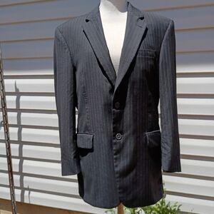 SOLD! Zoot Suit Daddy Black and White Pinstripe Striped Rockabilly Jacket Coat